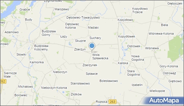 mapa Wola Spławiecka, Wola Spławiecka na mapie Targeo